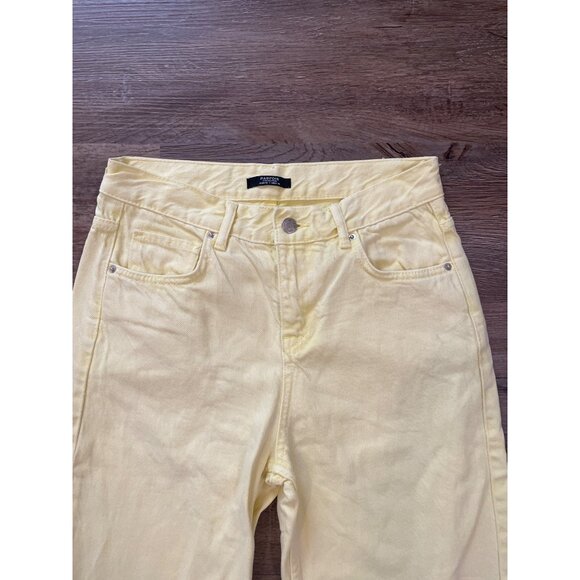 Parfois Womens Yellow Denim Jeans Size M  Boho Casual Relaxed - Picture 6 of 6